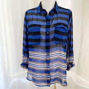Striped button down shirt size Medium